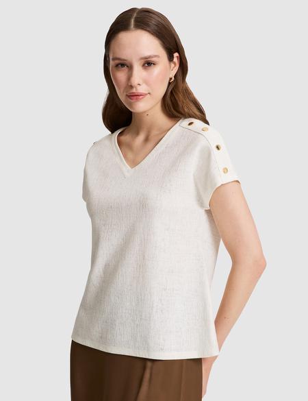 Ekru Comfort Fit Tişört - 50323604033