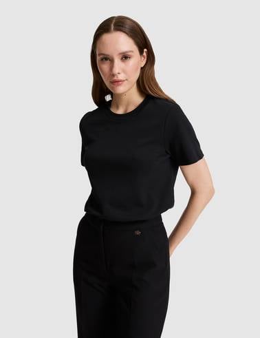 Siyah Regular Fit Bisiklet Yaka Basic Tişört