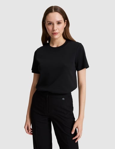 Siyah Regular Fit Bisiklet Yaka Basic Tişört