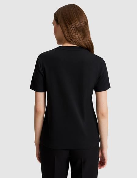 Siyah Regular Fit Bisiklet Yaka Basic Tişört - 50323570008
