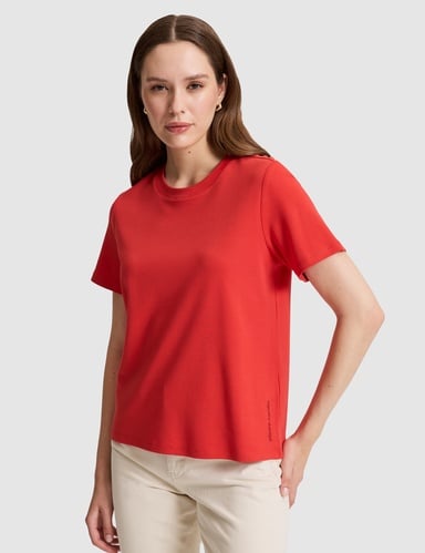 Kırmızı Regular Fit Bisiklet Yaka Basic Tişört
