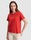Kırmızı Regular Fit Bisiklet Yaka Basic Tişört