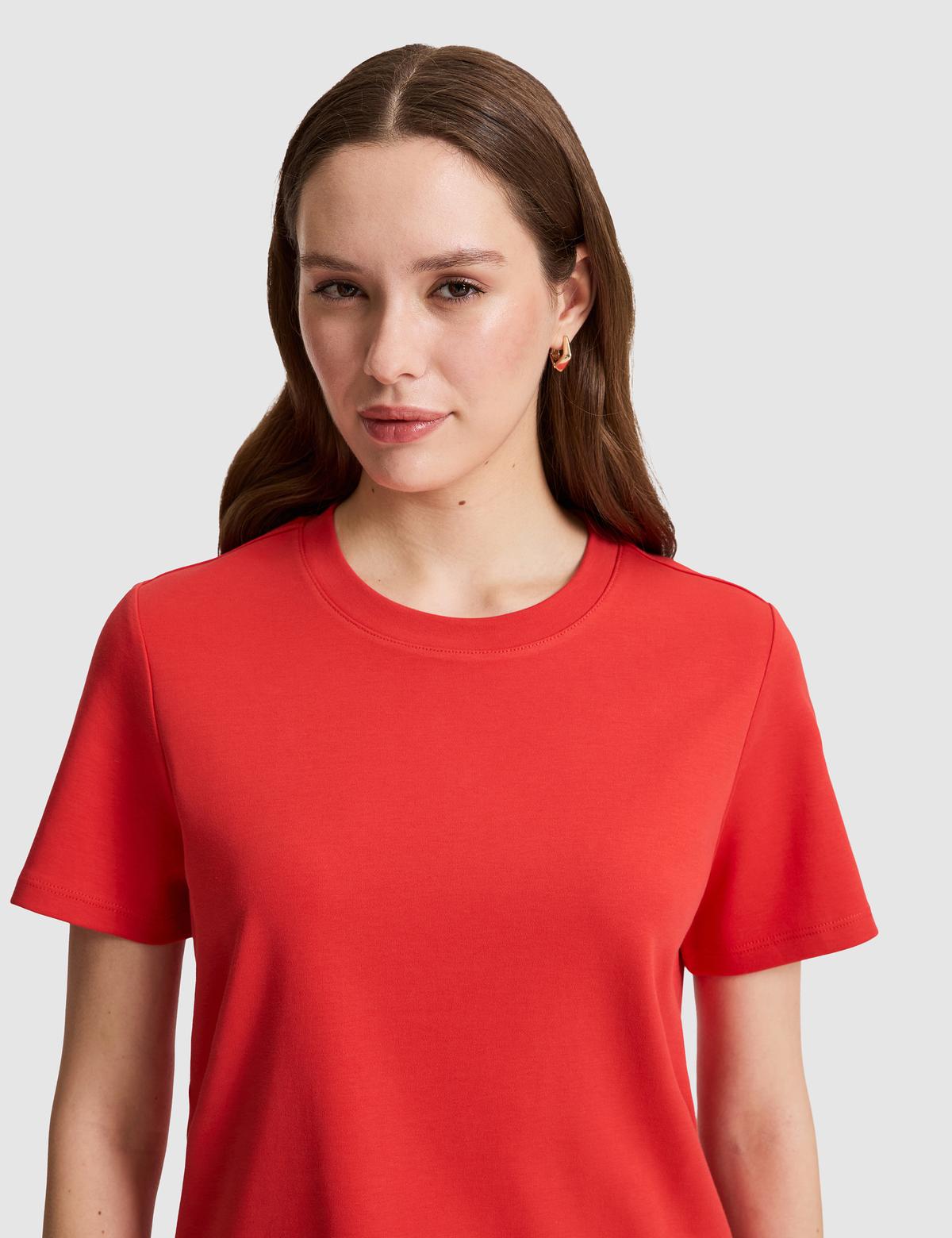 Kırmızı Regular Fit Bisiklet Yaka Basic Tişört - 50323570036