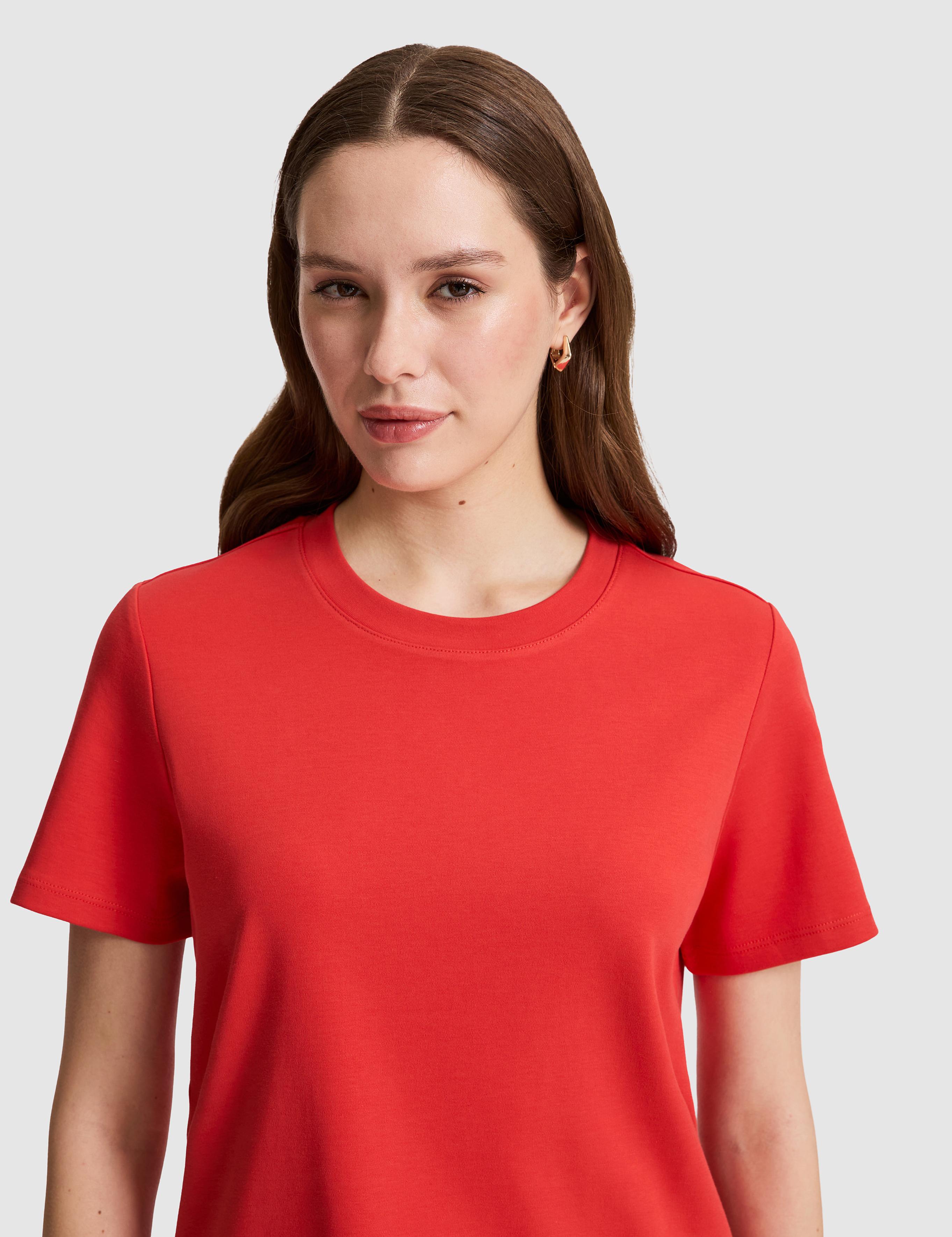 Kırmızı Regular Fit Bisiklet Yaka Basic Tişört