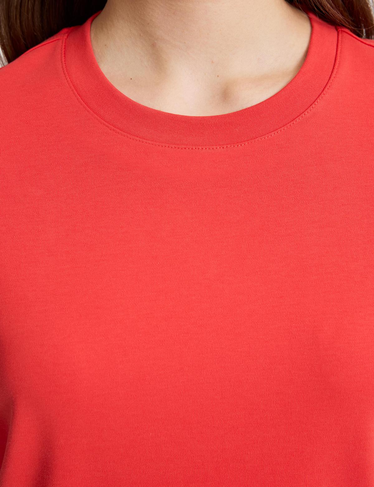 Kırmızı Regular Fit Bisiklet Yaka Basic Tişört - 50323570036