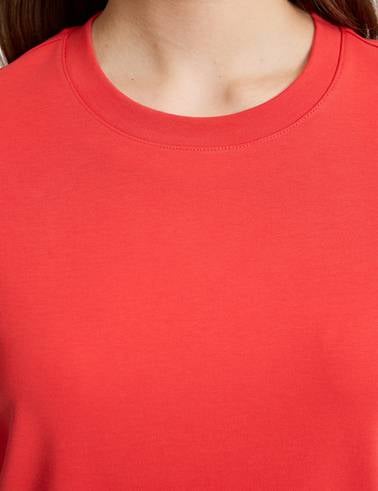 Kırmızı Regular Fit Bisiklet Yaka Basic Tişört