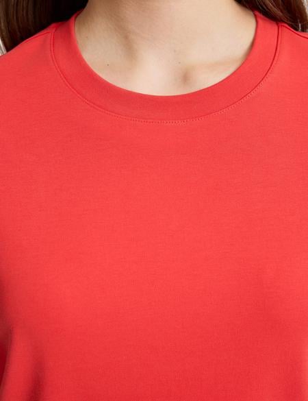 Kırmızı Regular Fit Bisiklet Yaka Basic Tişört - 50323570036
