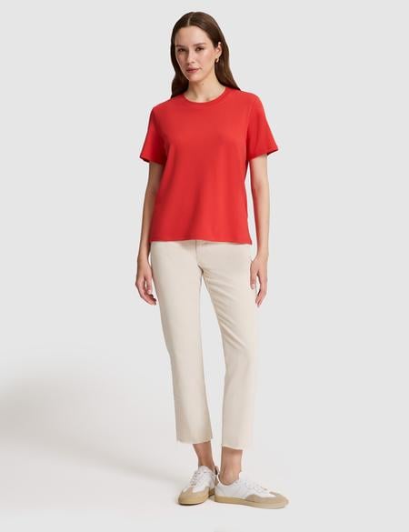 Kırmızı Regular Fit Bisiklet Yaka Basic Tişört - 50323570036