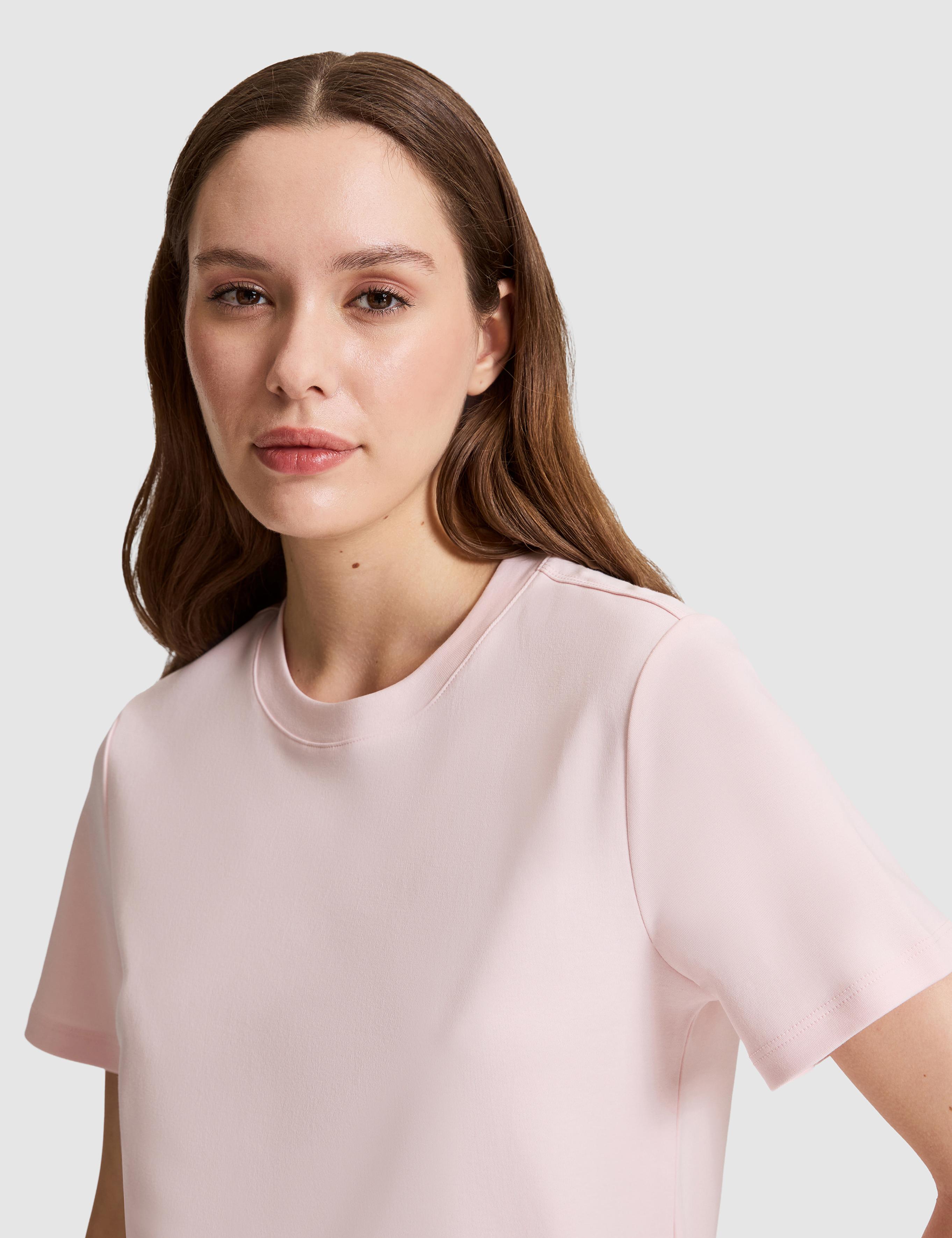 Açık Pembe Regular Fit Bisiklet Yaka Basic Tişört
