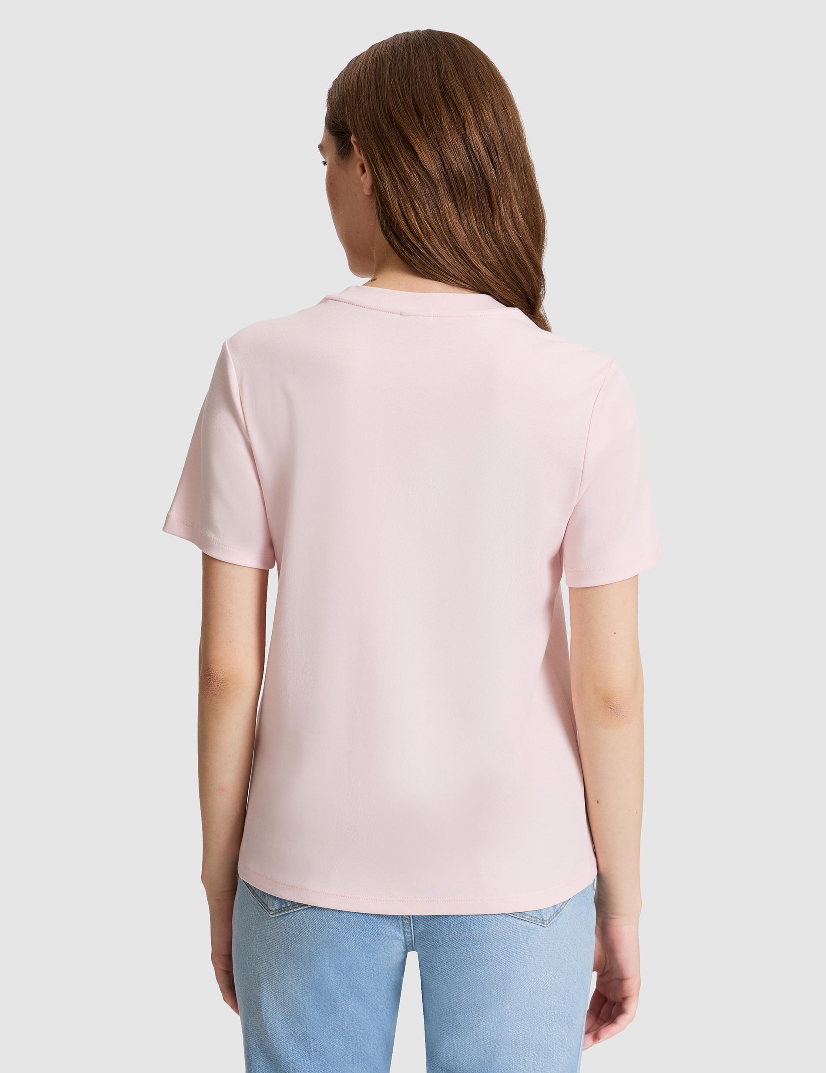 Açık Pembe Regular Fit Bisiklet Yaka Basic Tişört