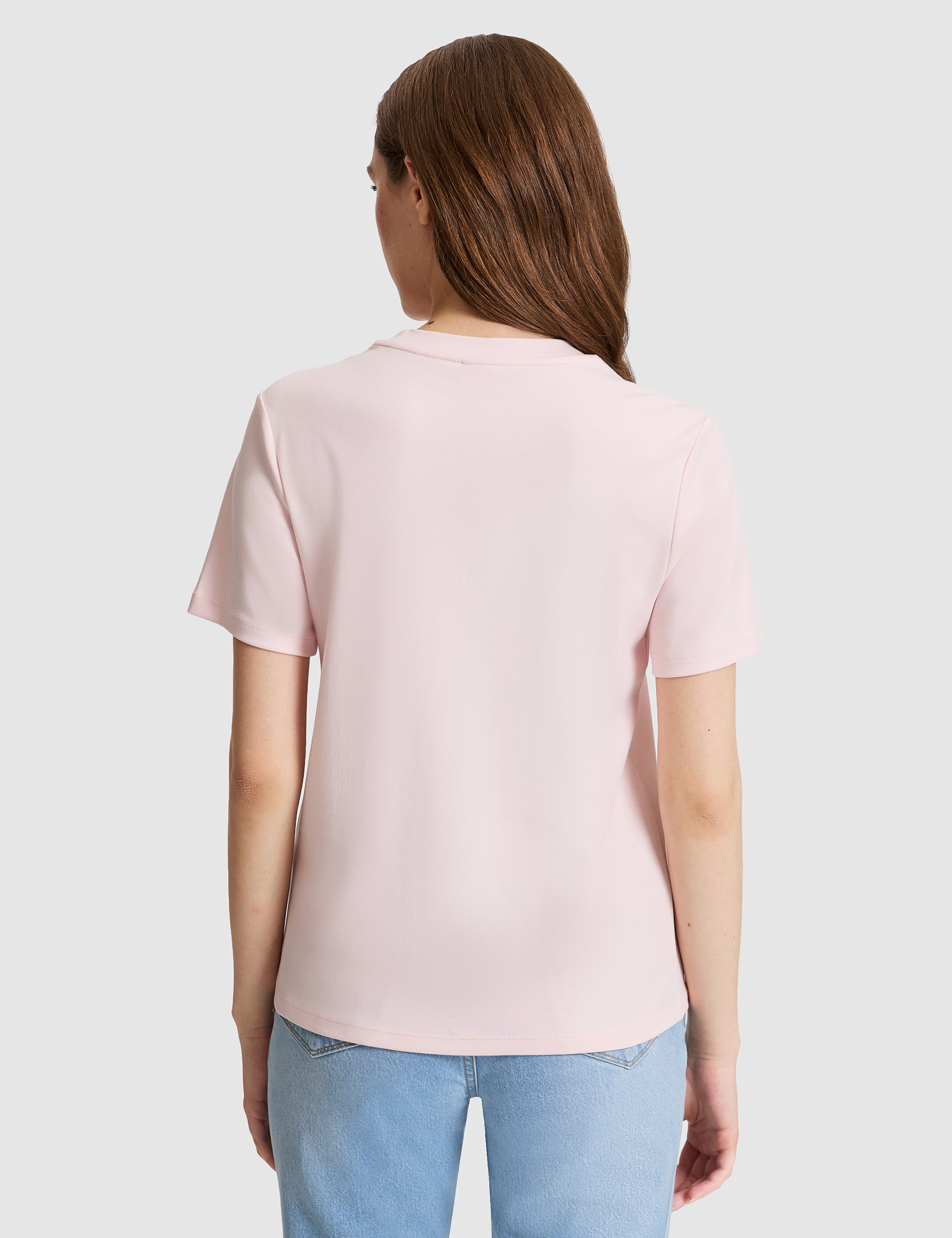 Açık Pembe Regular Fit Bisiklet Yaka Basic Tişört
