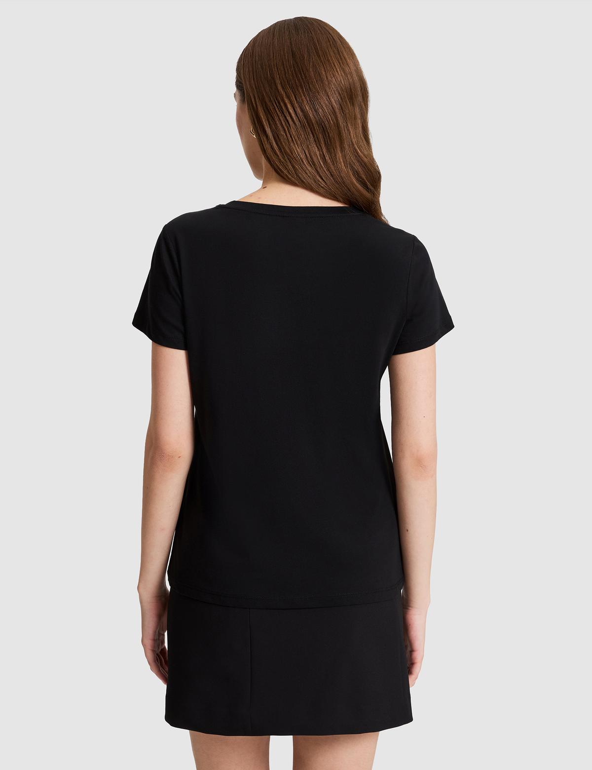 Siyah Regular Fit Basic Tişört - 50325474015
