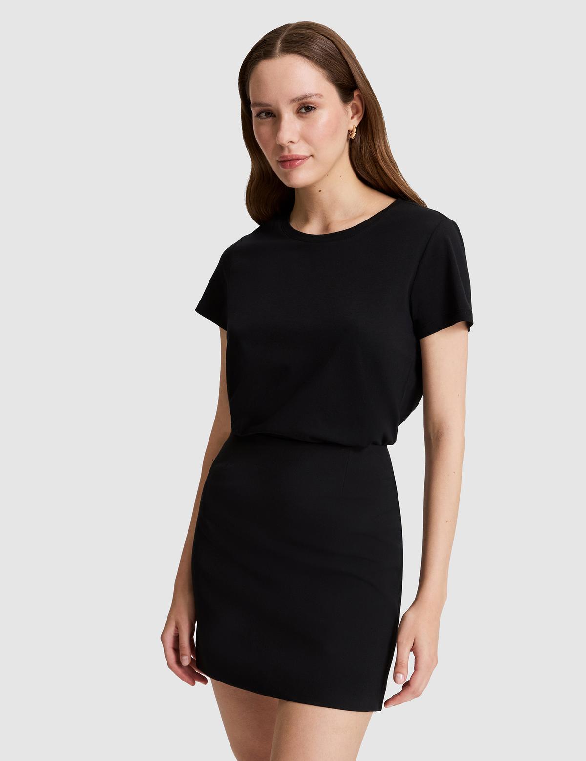 Siyah Regular Fit Basic Tişört - 50325474015