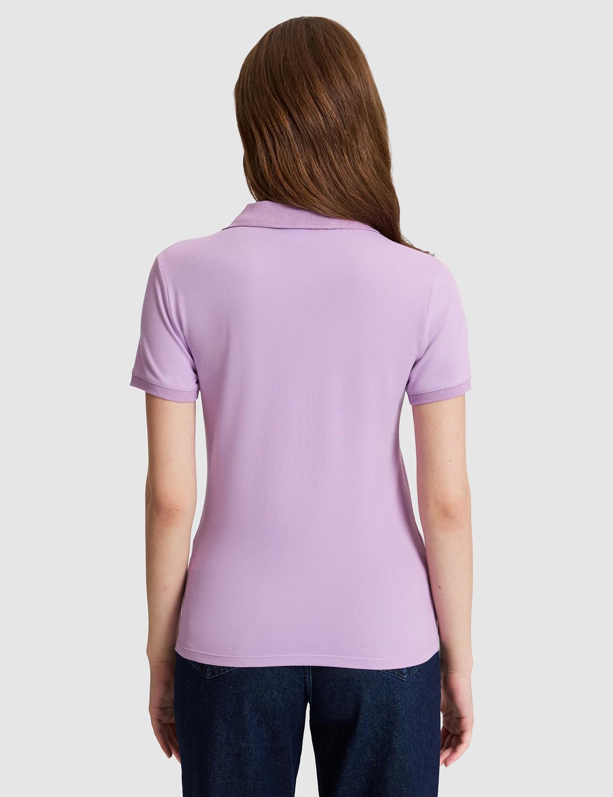Lila Slim Fit Basic Tişört - 50325456048