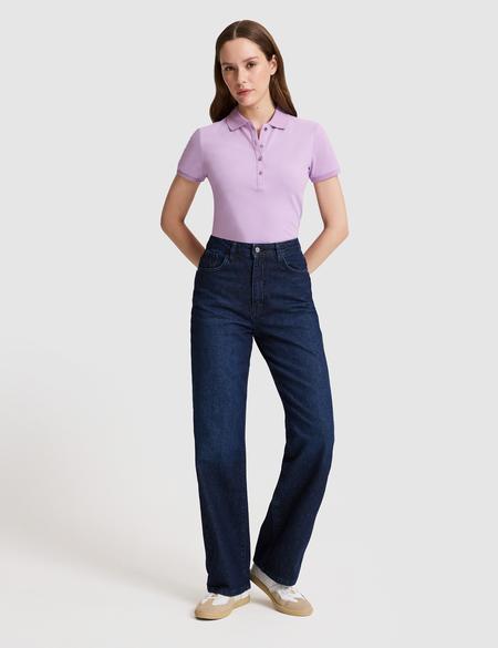Lila Slim Fit Basic Tişört - 50325456048