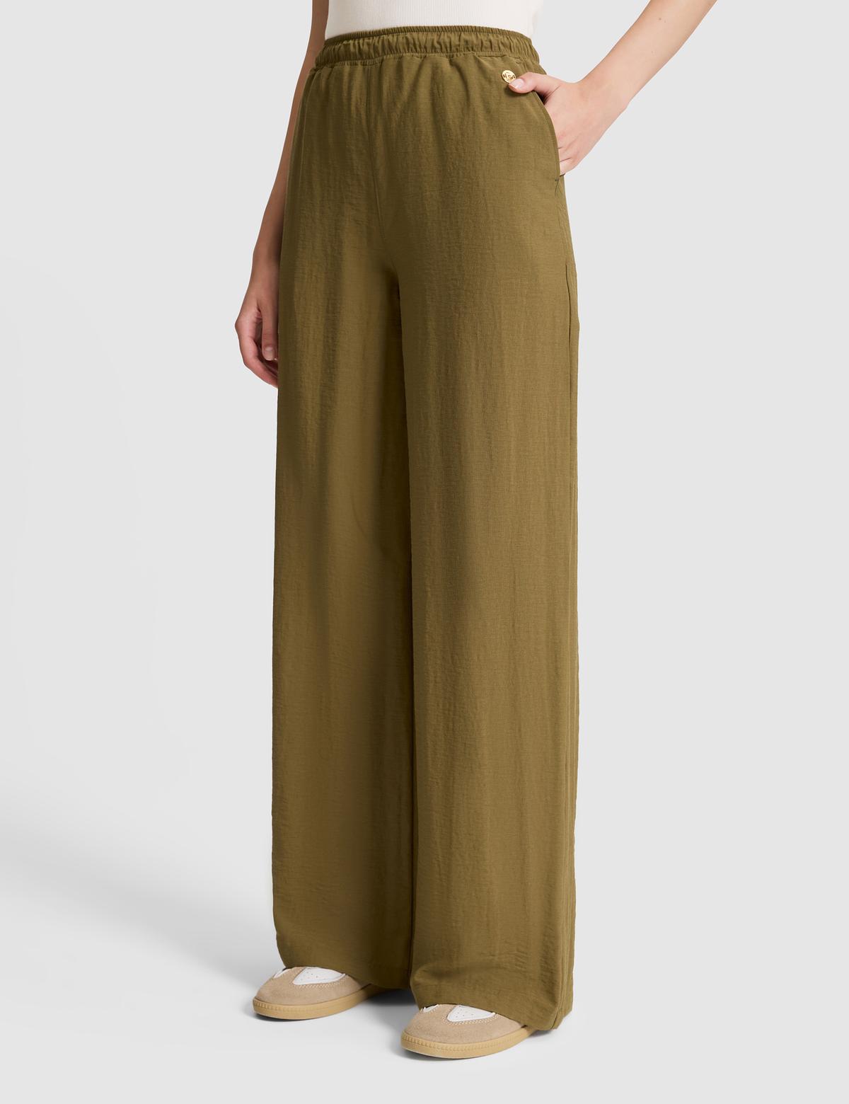 Haki Loose Fit Kanvas Pantolon - 50321265014