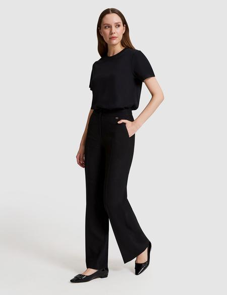 Siyah Flare Fit Kumaş Pantolon - 50323329015