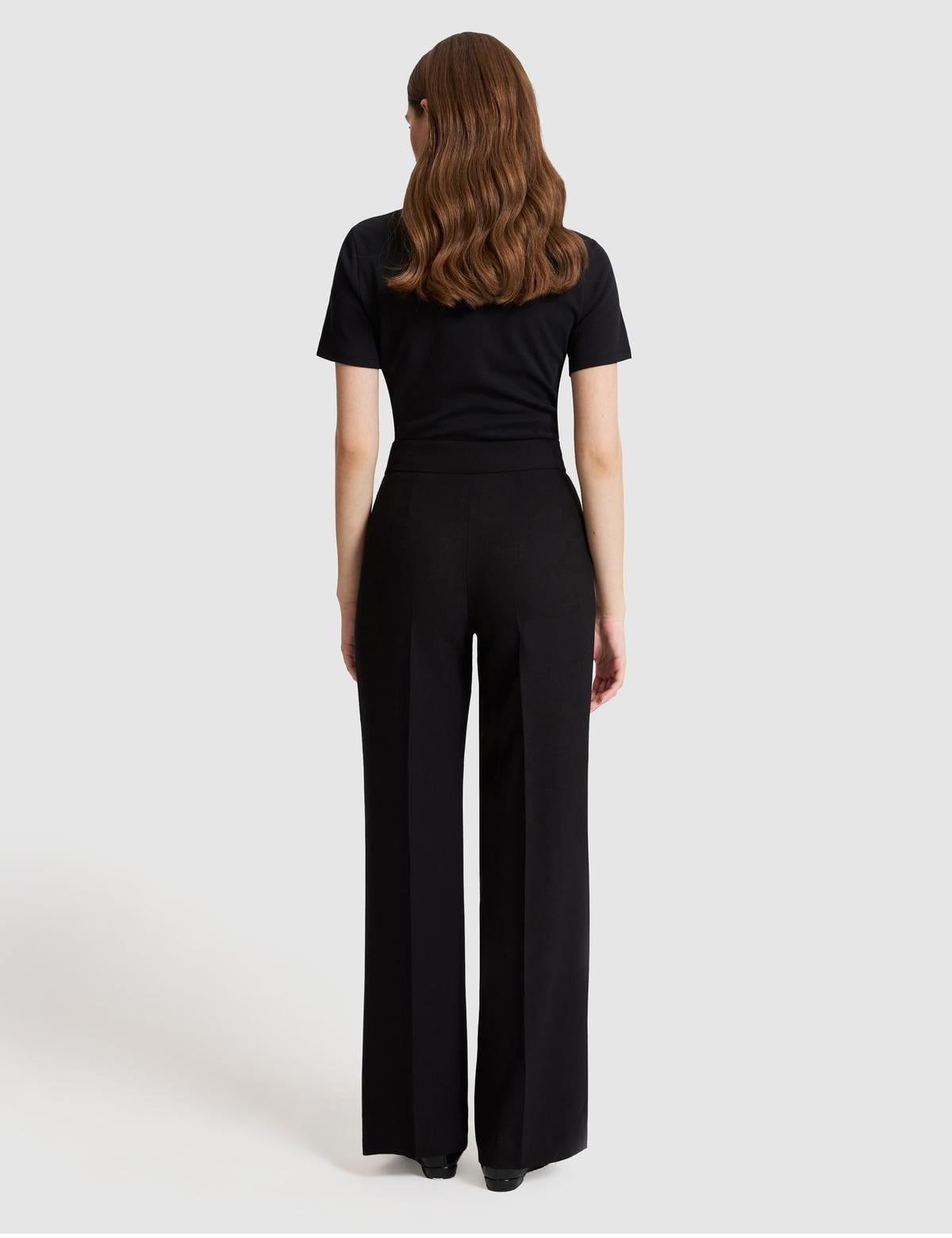 Siyah Flare Fit Kumaş Pantolon - 50323329015