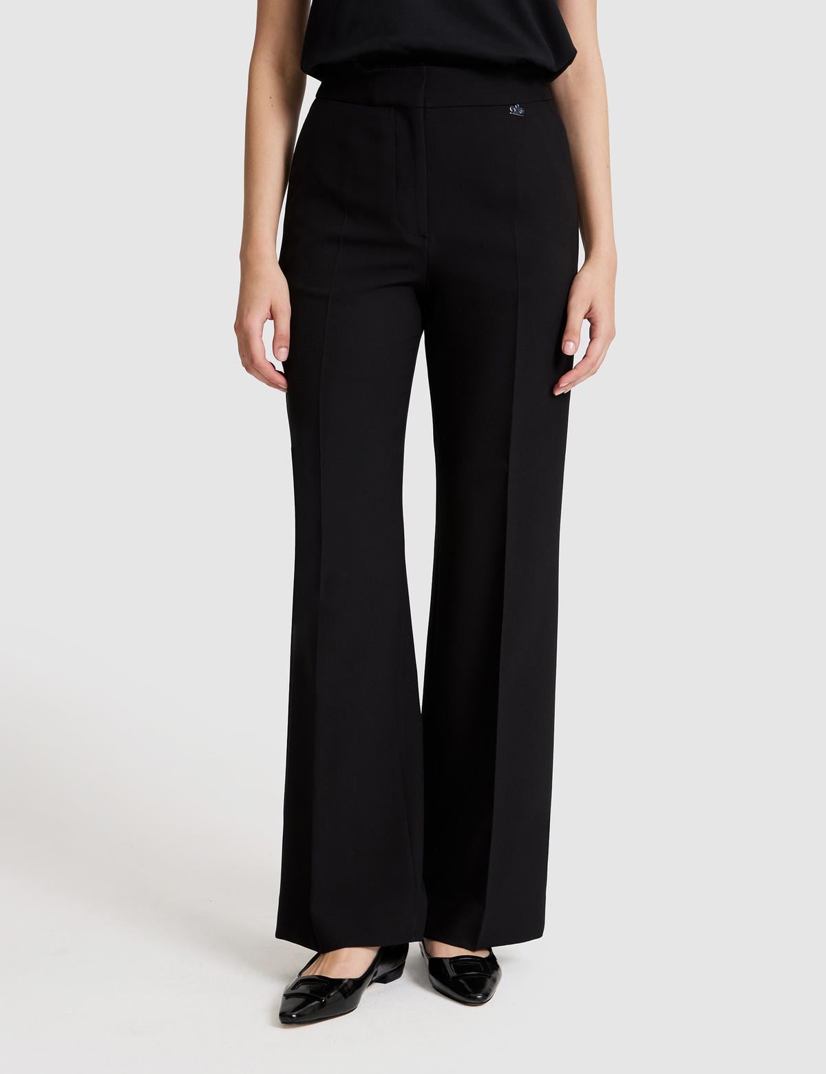 Siyah Flare Fit Kumaş Pantolon - 50323329015