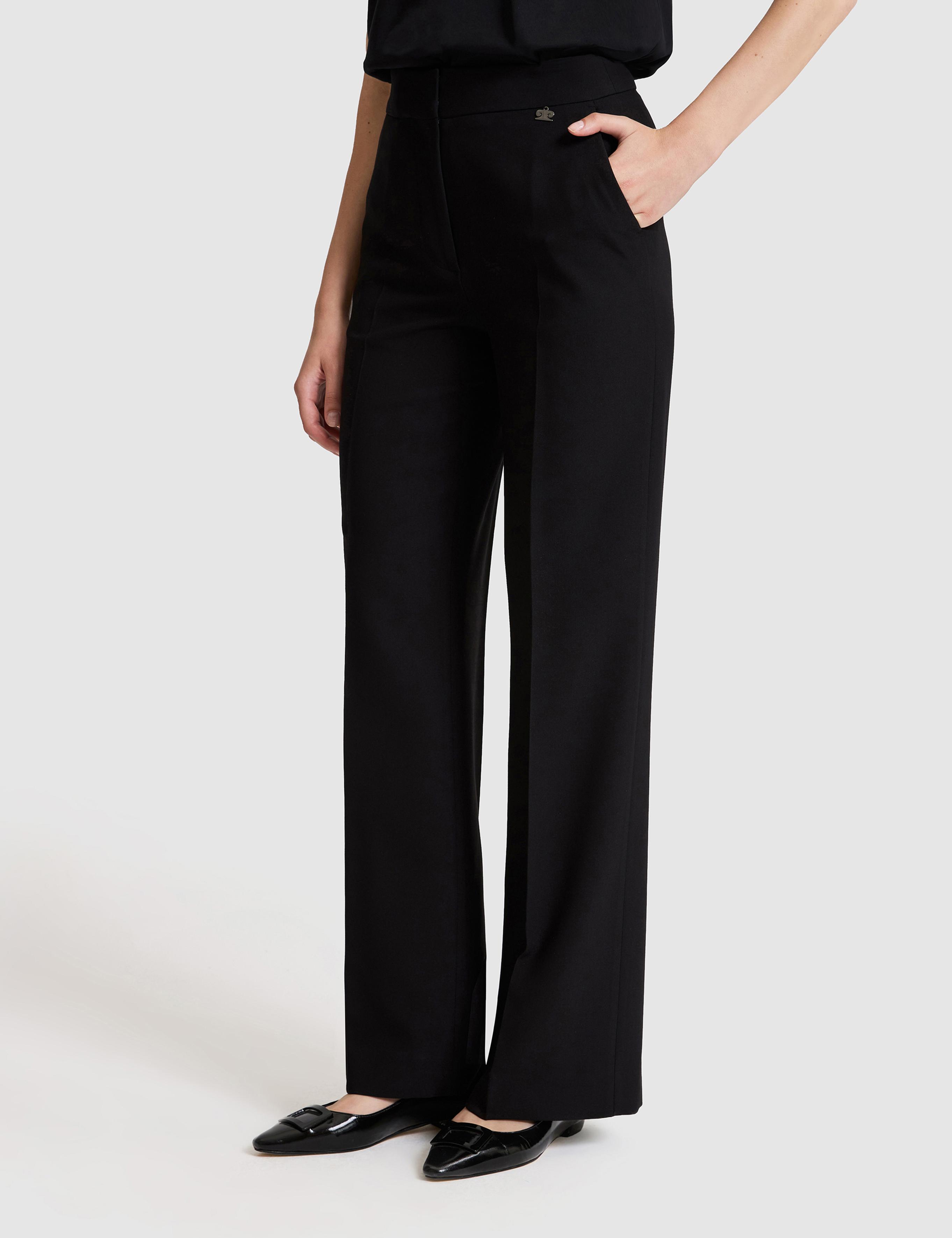 Siyah Flare Fit Kumaş Pantolon