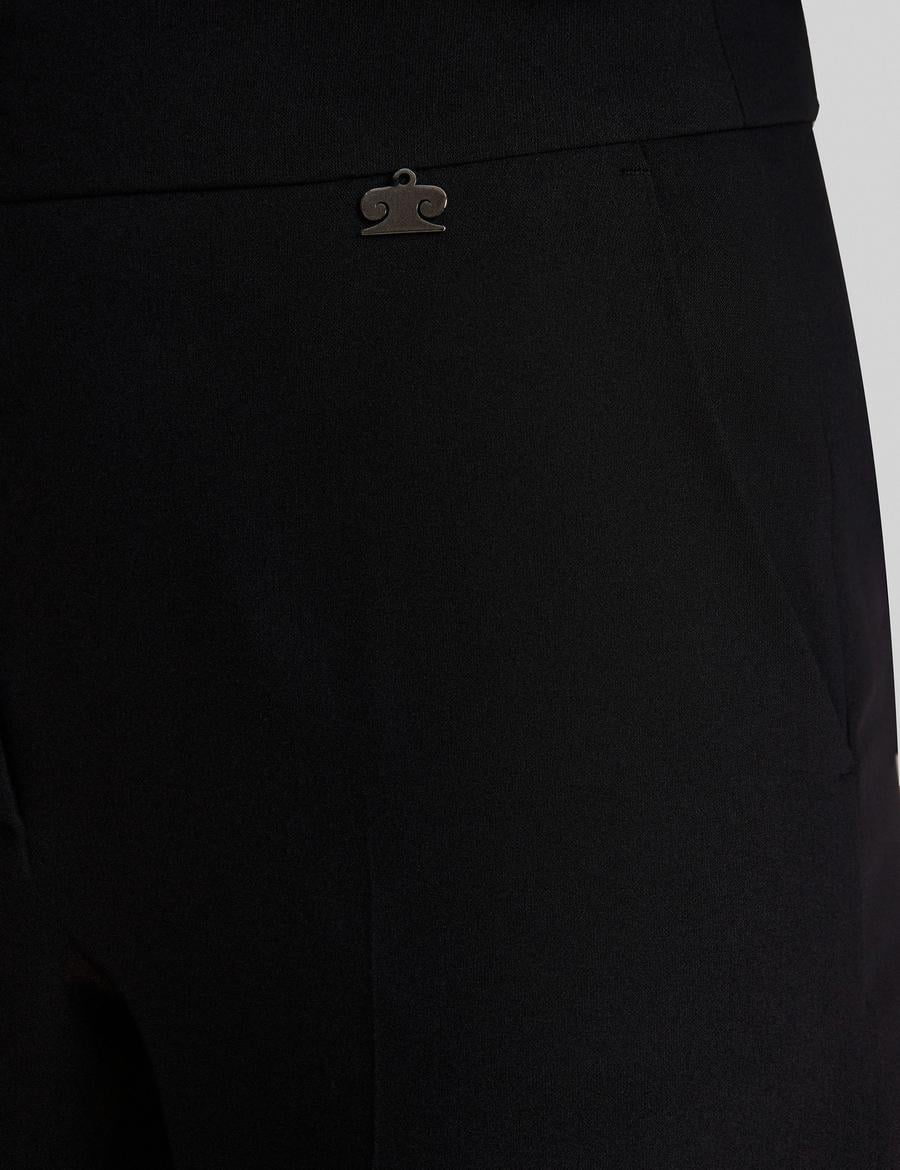 Siyah Flare Fit Kumaş Pantolon