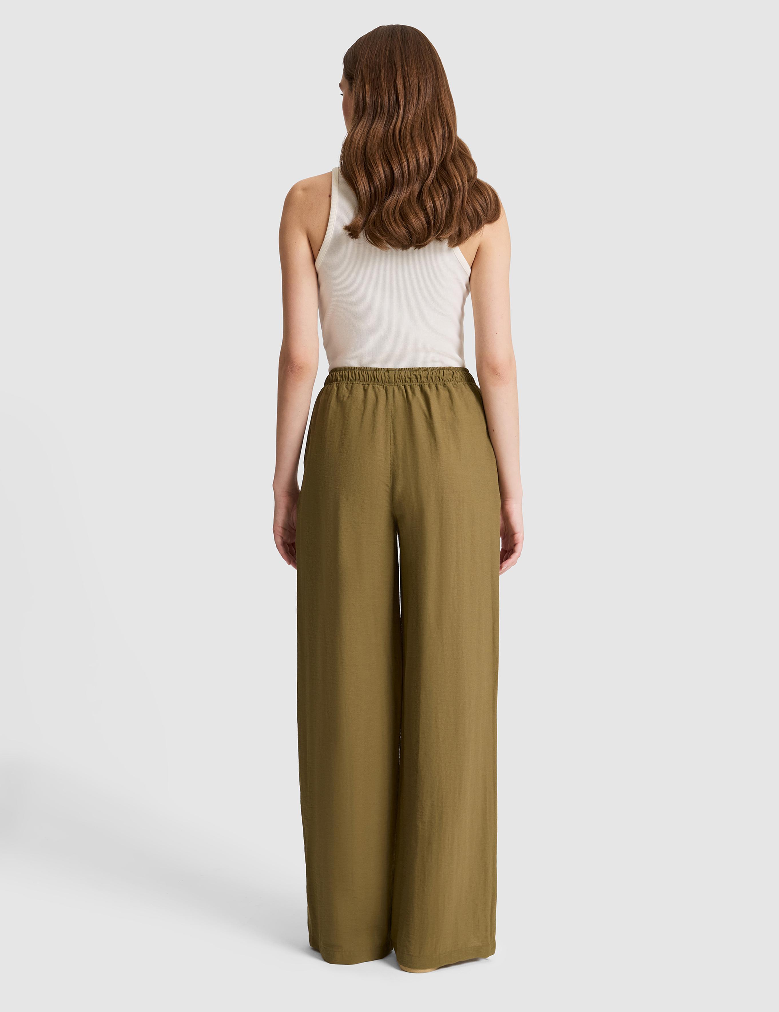 Haki Loose Fit Kanvas Pantolon