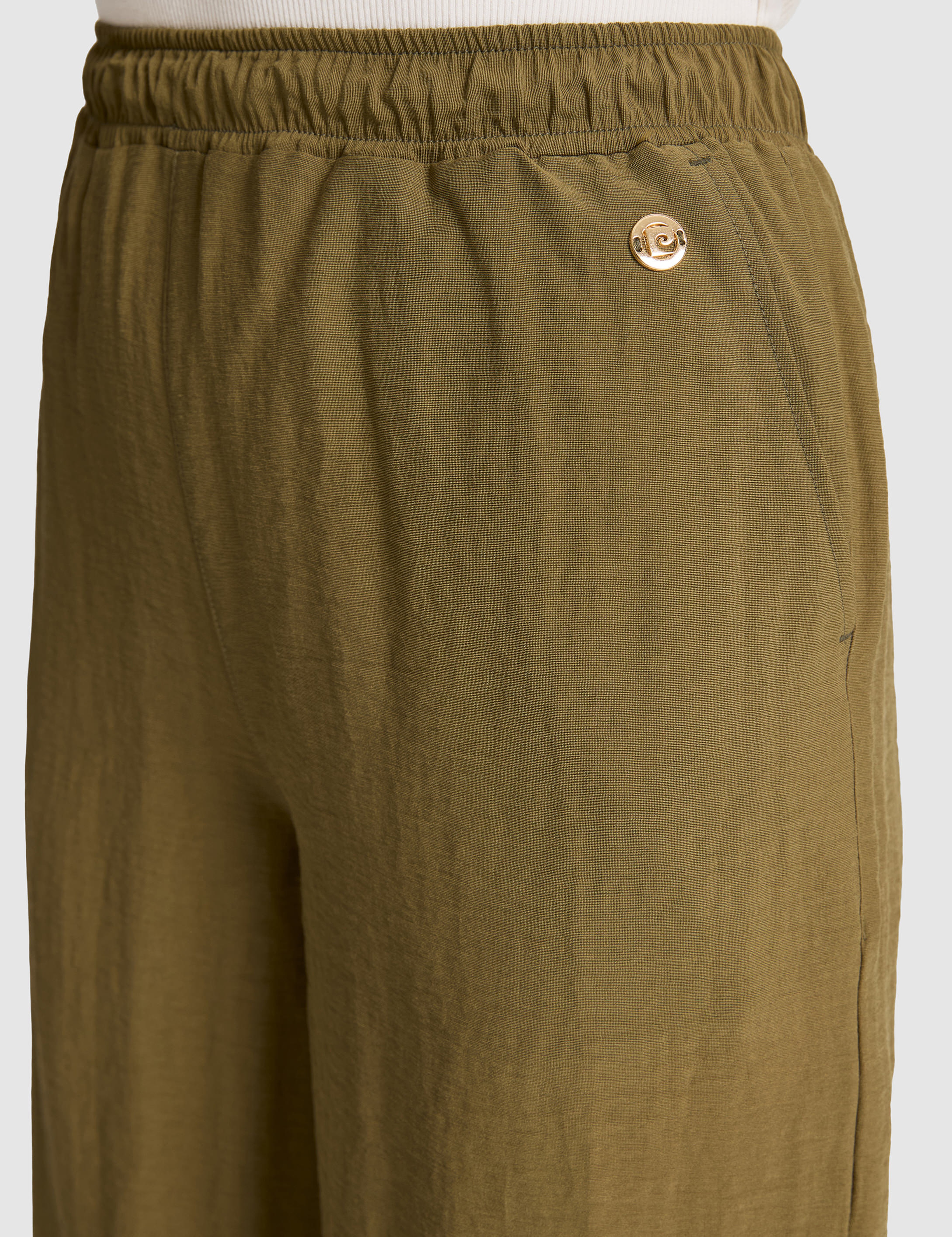 Haki Loose Fit Kanvas Pantolon - Image 6