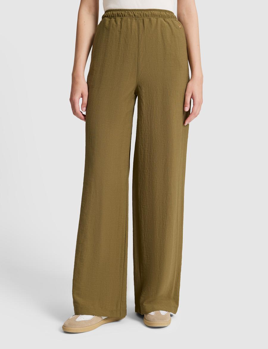 Haki Loose Fit Kanvas Pantolon