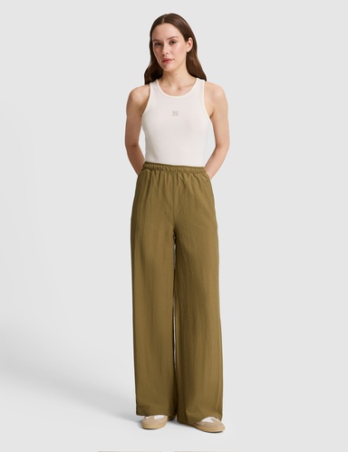 Haki Loose Fit Kanvas Pantolon