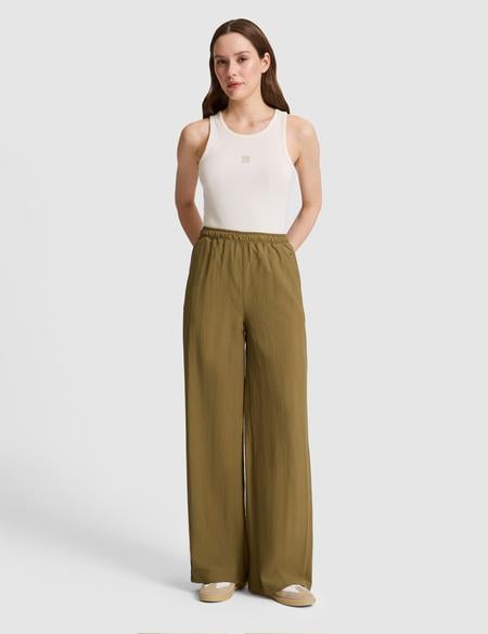 Haki Loose Fit Kanvas Pantolon - 50321265014