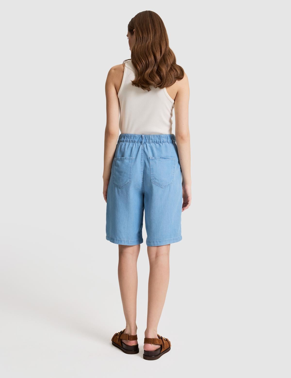 Açık Mavi Jean Bermuda Şort - 50324122002