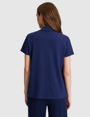 Lacivert A Kesim Comfort Polo Yaka Basic Tişört