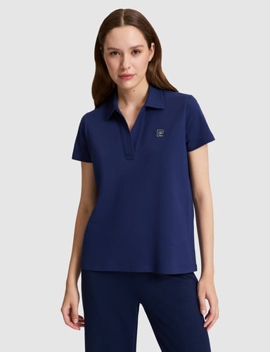 Lacivert A Kesim Comfort Polo Yaka Basic Tişört