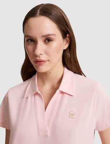 Açık Pembe A Kesim Comfort Polo Yaka Basic Tişört