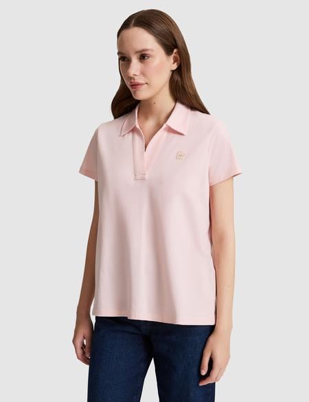 Açık Pembe A Kesim Basic Tişört - 50325465008