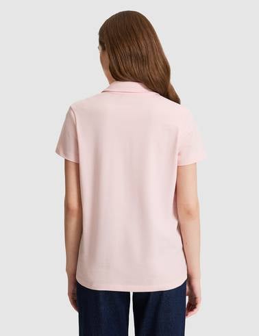 Açık Pembe A Kesim Comfort Polo Yaka Basic Tişört