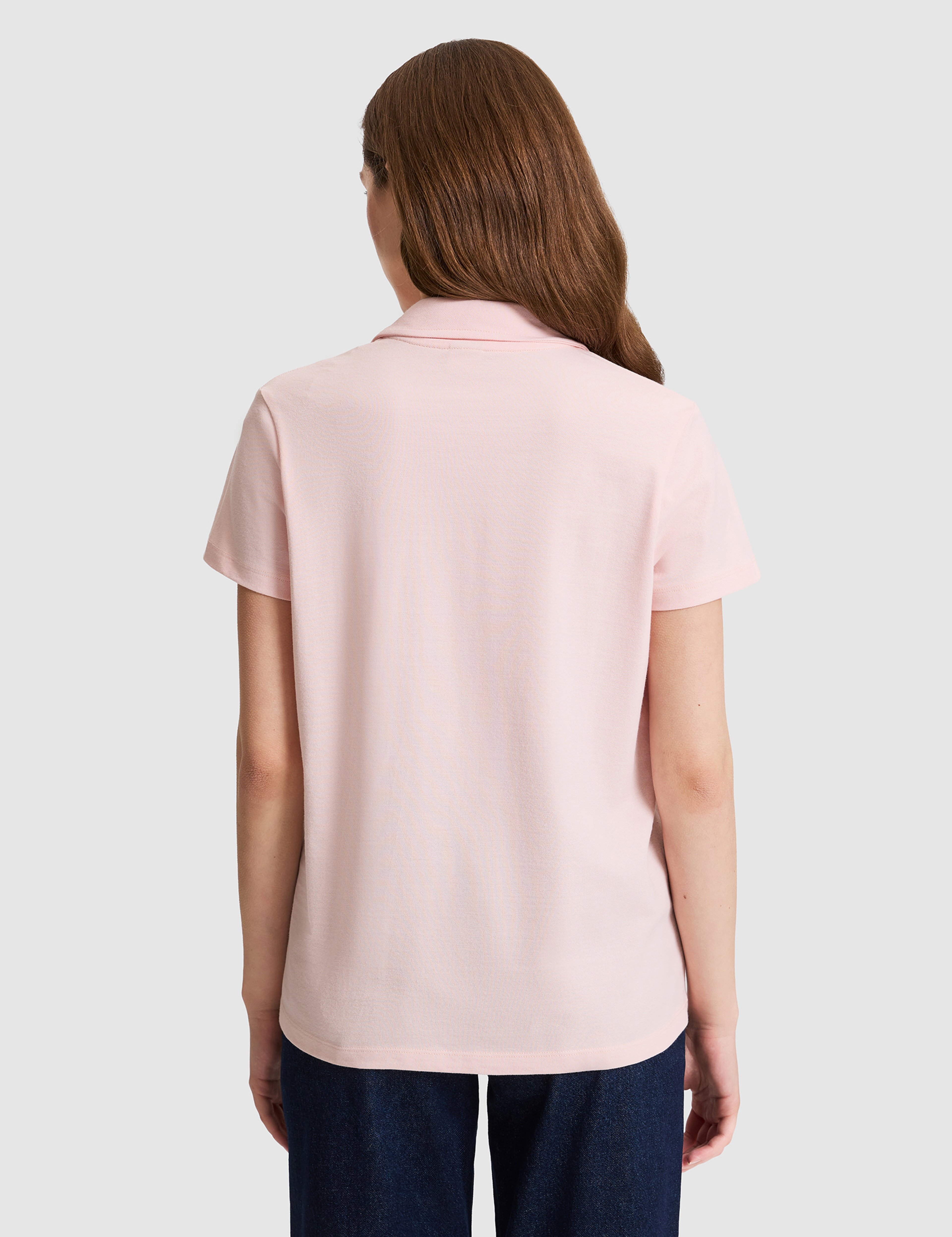 Açık Pembe A Kesim Comfort Polo Yaka Basic Tişört