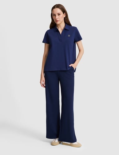 Lacivert Flare Fit Modal Karışımlı Eşofman Altı
