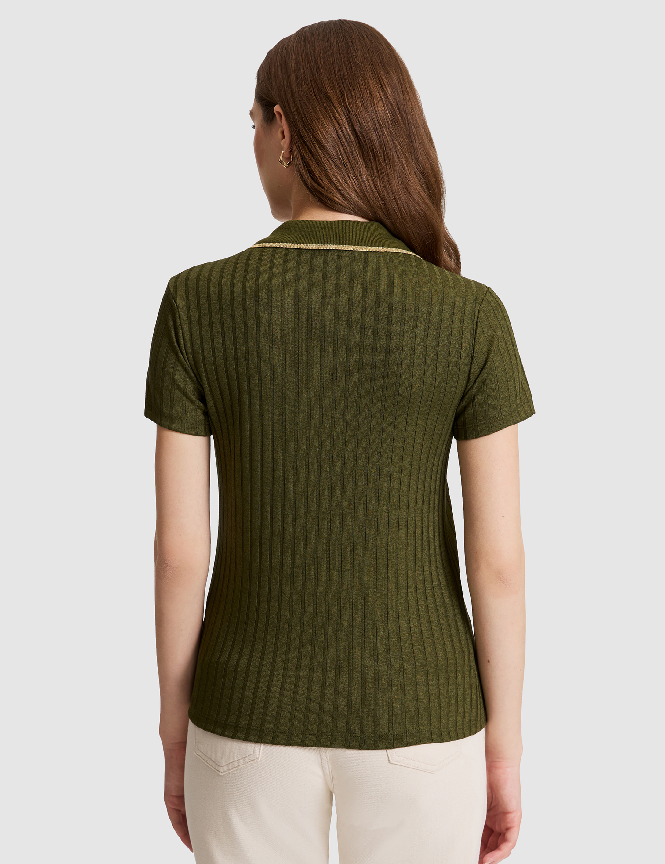 Haki Slim Fit Basic Tişört - 50320697052