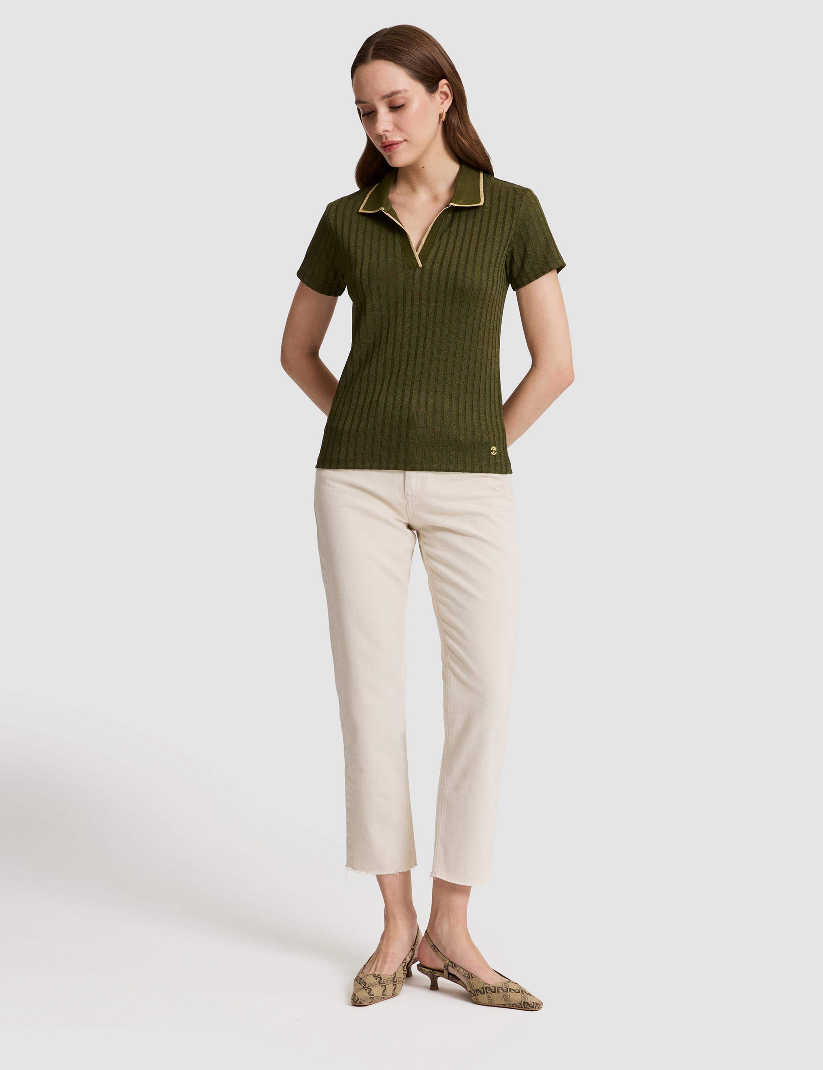 Haki Slim Fit Basic Tişört