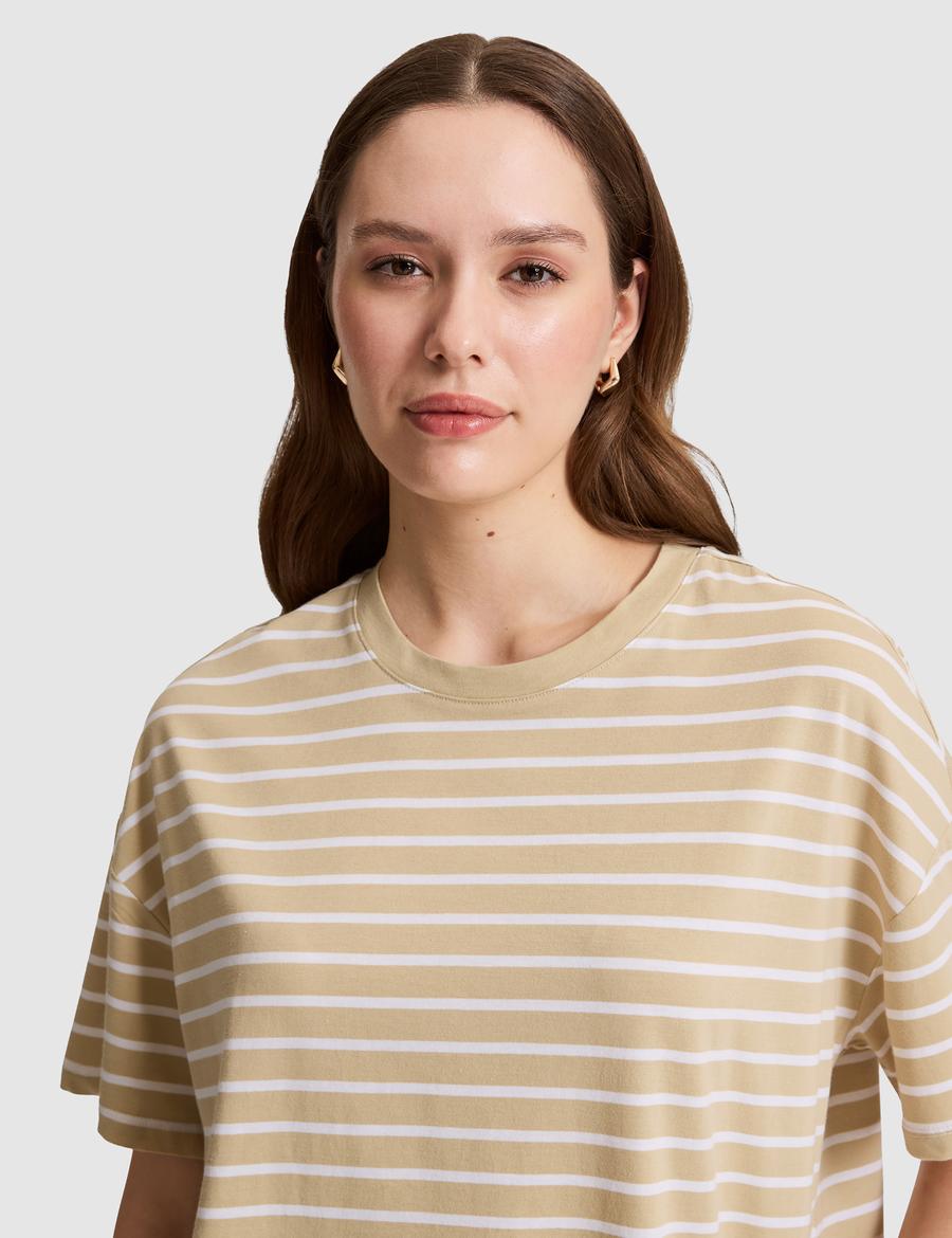Bej Oversize Tişört