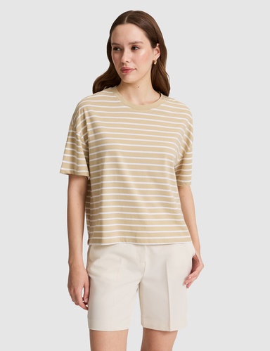 Bej Oversize Tişört