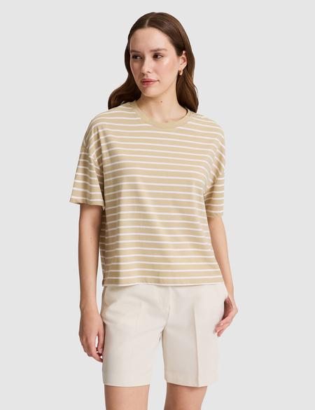 Bej Oversize Tişört - 50325463015