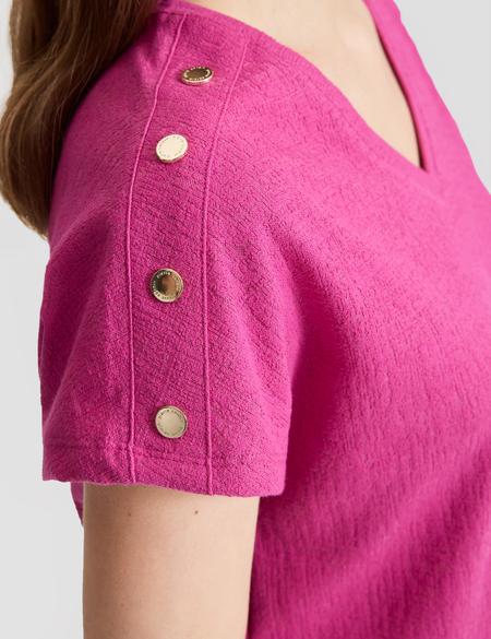 Fuşya Comfort Fit Tişört - 50323604017