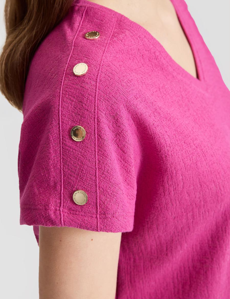 Fuşya Comfort Fit Tişört
