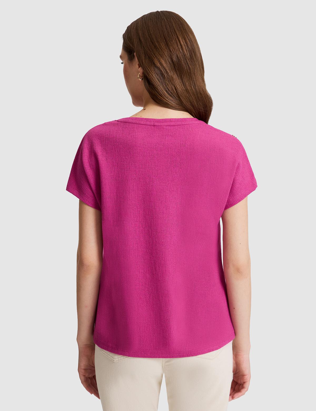 Fuşya Comfort Fit Tişört - 50323604017