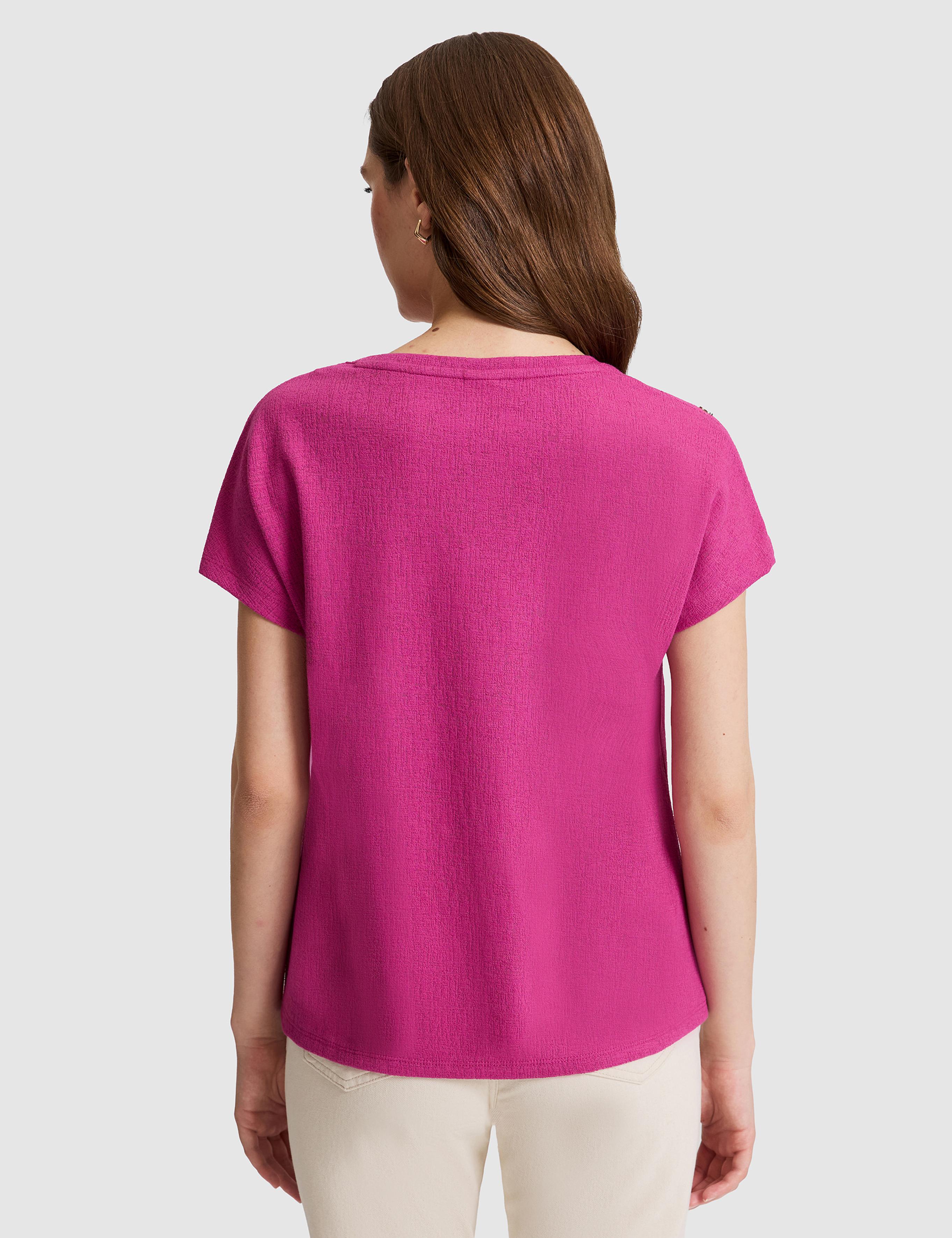 Fuşya Comfort Fit Tişört