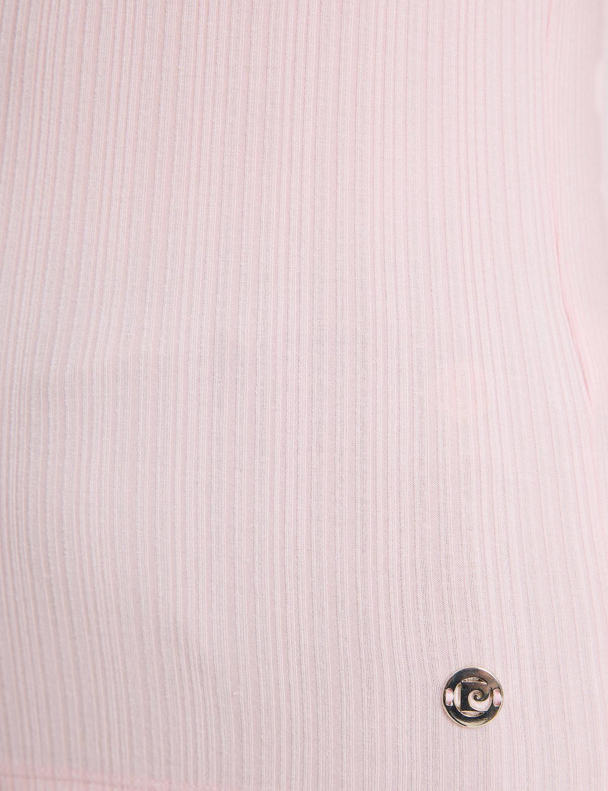 Açık Pembe Slim Fit Örme Bluz - 50324123022