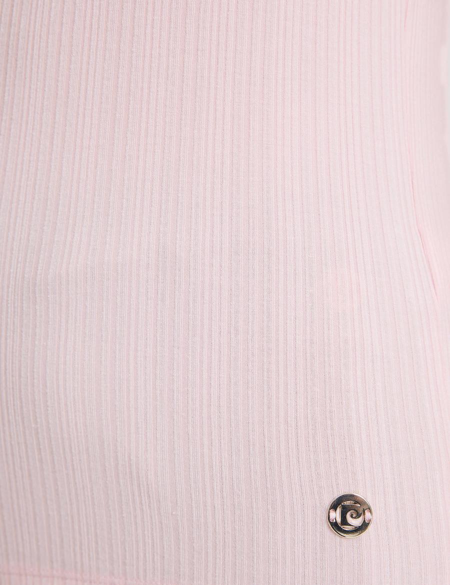 Açık Pembe Slim Fit Örme Bluz