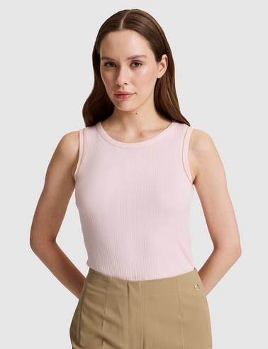 Açık Pembe Slim Fit Örme Bluz